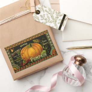 Vintage Can Label Art, Butterfly Pumpkin Vegetable
