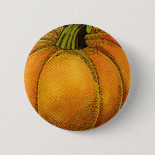 Vintage Can Label Art, Butterfly Pumpkin Vegetable 6 Cm Round Badge