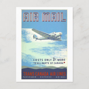 Vintage Canada Air Mail Advertisement Postcard