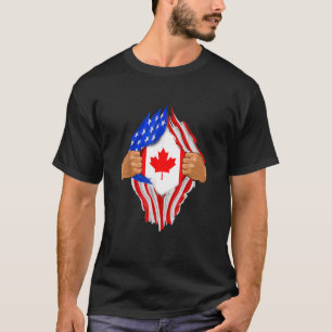 Vintage Canada Flag Canadian Blood Inside Me T-Shirt