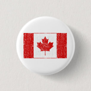 Vintage Canada flag Canadian flag Word flag 3 Cm Round Badge