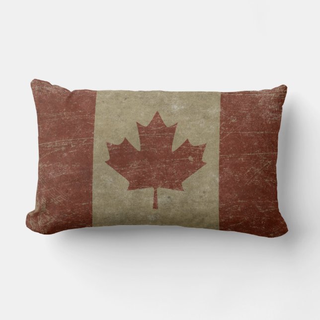 Vintage Canada Flag Lumbar Cushion (Front)