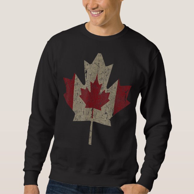 Vintage Canada Flag  Maple Leaf Canadian Pride Sweatshirt (Front)