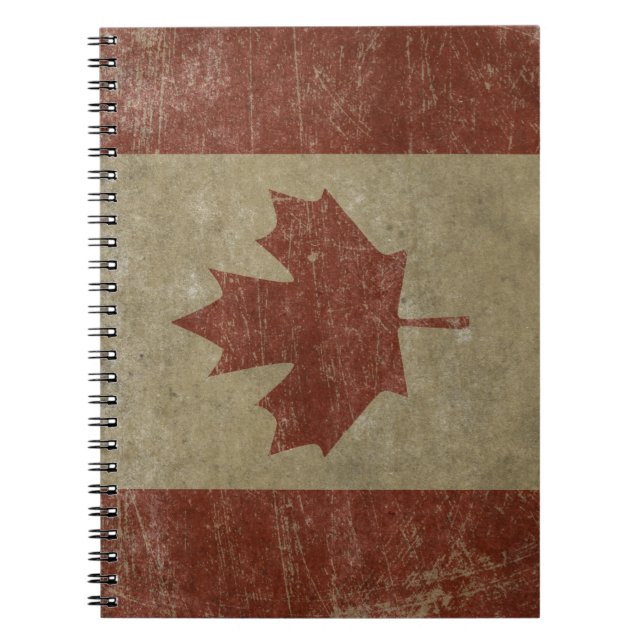 Vintage Canada Flag Spiral Notebook (Front)