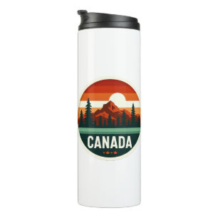 Vintage Canada Retro Mountain Travel Badge Sticker Thermal Tumbler
