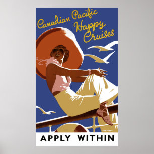 Vintage Canadian Cruise Line Travel Poster