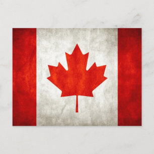 Vintage Canadian Flag Postcard