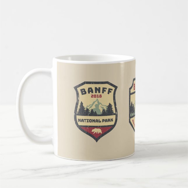 Vintage Canadian National Park  Banff Souvenirs Coffee Mug (Left)