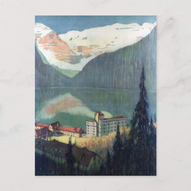 Vintage Canadian Pacific Rockies Lake Louise Postc Postcard (Front)