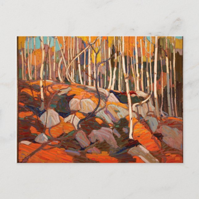 Vintage Canadian Tom Thomson Birch Grove Painting Postcard (Front)