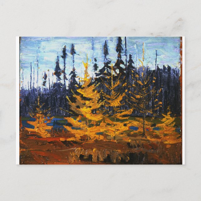 Vintage Canadian Wilderness Tom Thomson Tamaracks Postcard (Front)