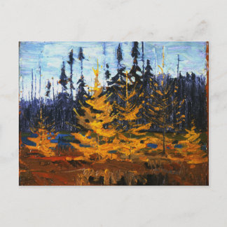 Vintage Canadian Wilderness Tom Thomson Tamaracks  Postcard