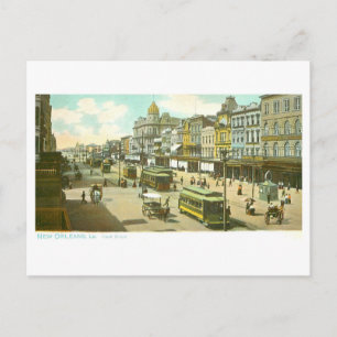 Vintage Canal Street in New Orleans Postcard