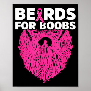 Vintage Cancer Awareness Beards For S Poster