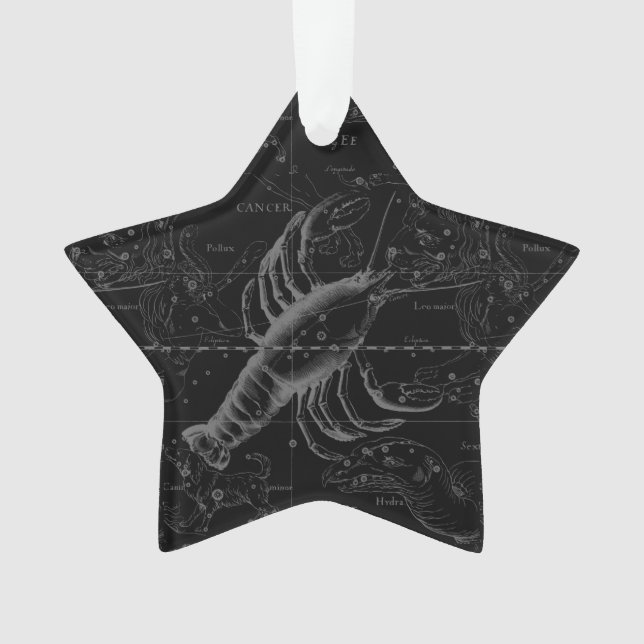 Vintage Cancer Constellation Map Hevelius 1690 Ornament (Front)
