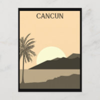 Vintage Cancun Mexico Tropical Beach Travel
