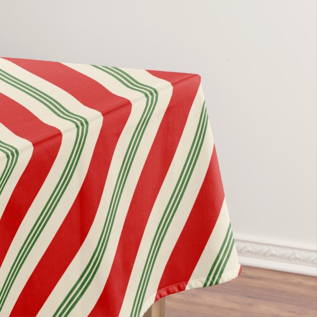 Vintage Candy Cane Stripes Tablecloth (In Situ)