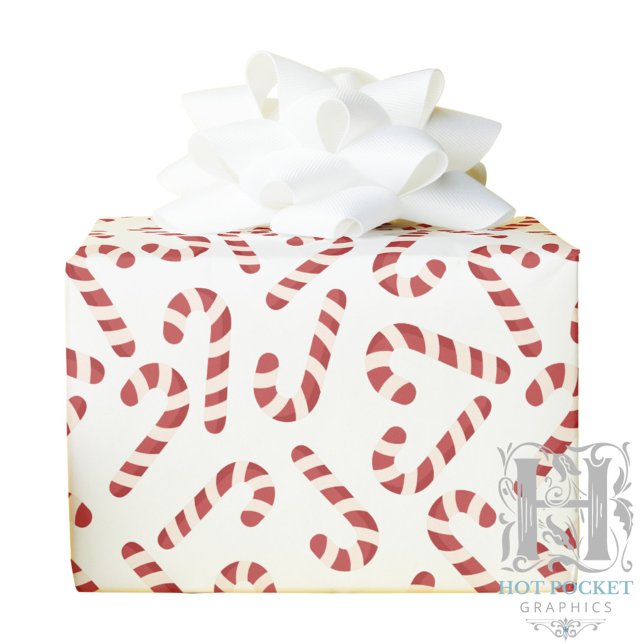 Vintage Candy Canes Christmas Gift Wrapping Paper (Creator Uploaded)