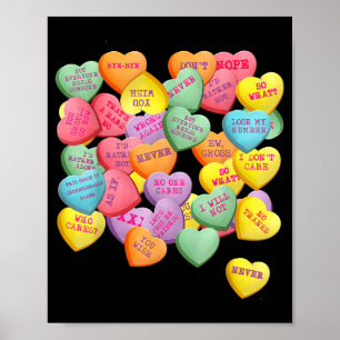 Vintage Candy Conversation Hearts For Anti Valenti Poster
