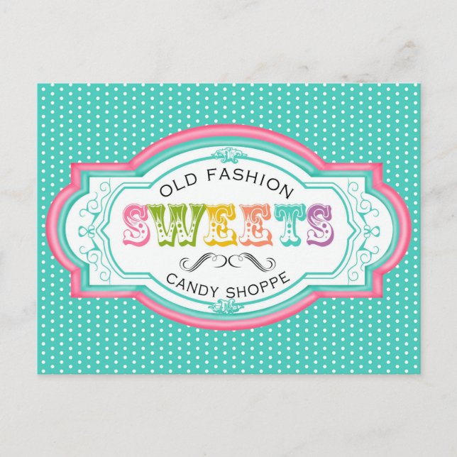 Vintage Candy Parlour Postcard (Front)