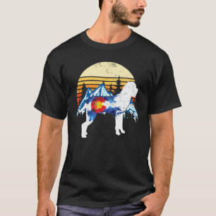 Vintage Cane Corso Dog Colorado Flag Sunset Retro T-Shirt