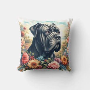 Vintage Cane Corso Dog Painting Cushion