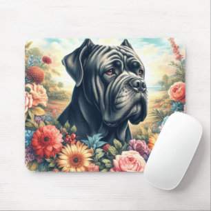 Vintage Cane Corso Dog Painting Mouse Pad