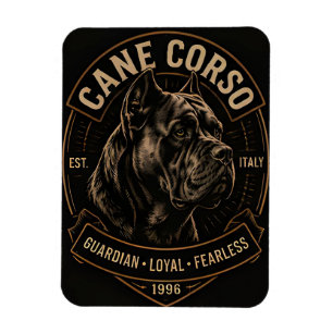 Vintage Cane Corso Guardian Badge Dog Magnet