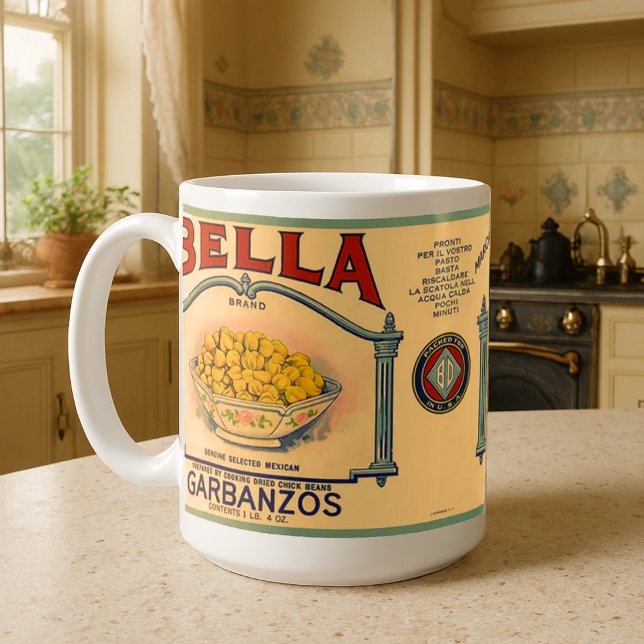 Vintage Canned Garbanzo Beans  Label Coffee Mug (Creator Uploaded)