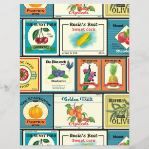 Vintage canned goods-Fruit labels