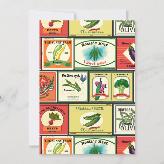 Vintage canned goods-Vegetables labels (Front)