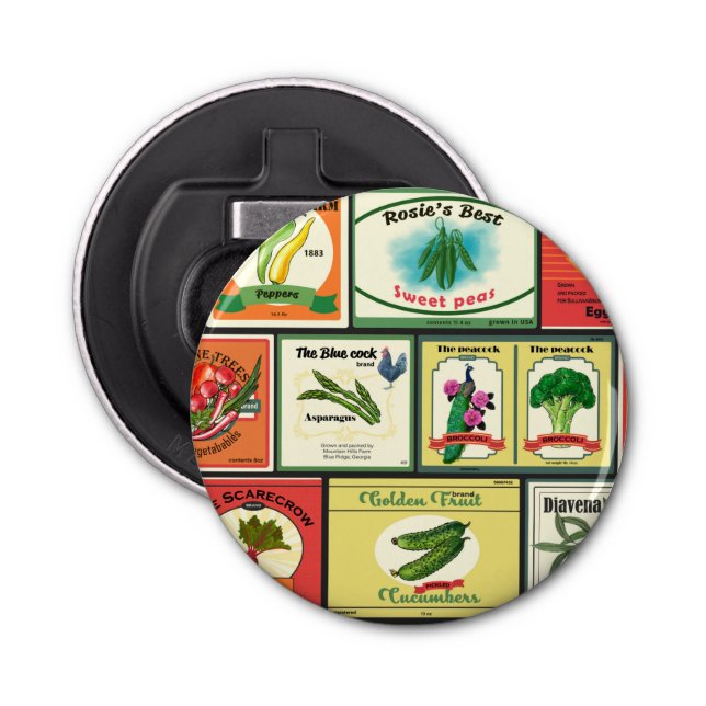 Vintage canned goods-Vegetables labels Bottle Opener (Front)