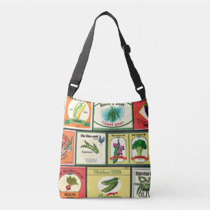 Vintage canned goods-Vegetables labels Crossbody Bag