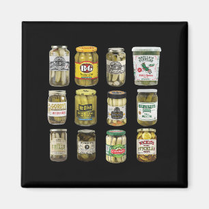 Vintage Canned Pickles Lover Funny Trendy Women Me Magnet