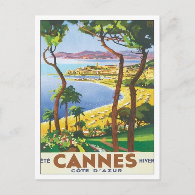 Vintage Cannes Cote D'azur Postcard (Front)