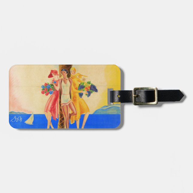 Vintage Cannes French Travel Luggage Tag (Front Horizontal)