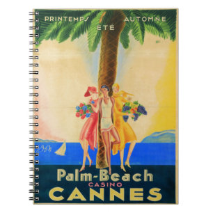 Vintage Cannes French Travel Spiral Notebook