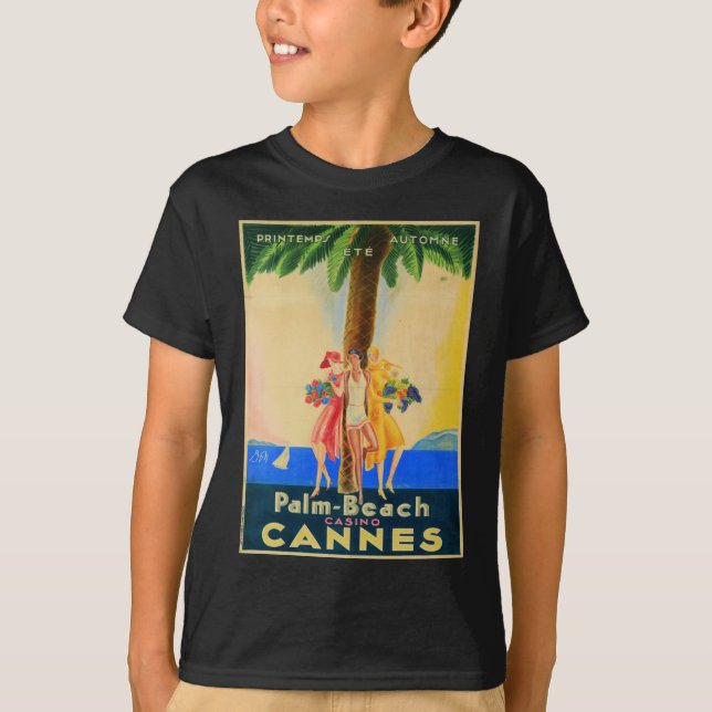 Vintage Cannes French Travel T-Shirt (Front)