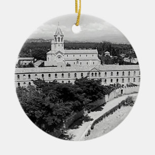 Vintage Cannes Saint-Honorat island monastery Ceramic Tree Decoration