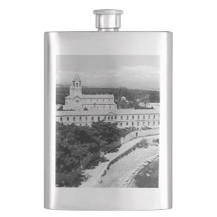 Vintage Cannes Saint-Honorat island monastery Hip Flask