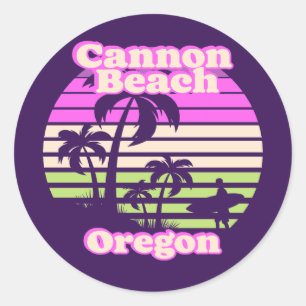 Vintage Cannon Beach Oregon Classic Round Sticker