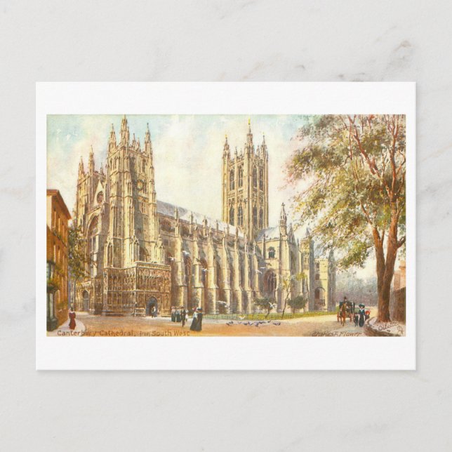 Vintage Canterbury Cathedral Postcard (Front)