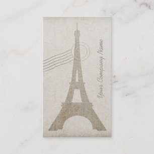 Vintage Canvas Eiffel Tower Travel - Business Card