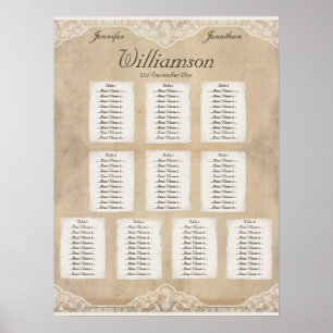 Vintage Canvas, Paper & Lace Look Seating Chart 3