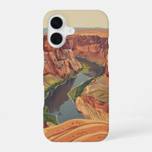 Vintage Canyon Meander iPhone 16 Case