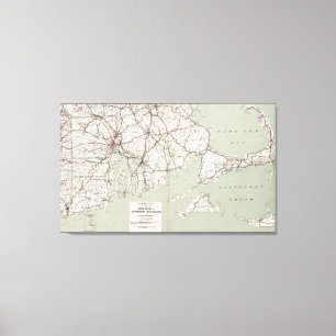 Vintage Cape Cod and Rhode Island Map (1917) Canvas Print