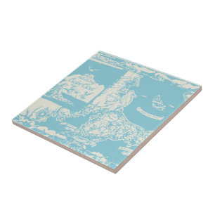 Vintage Cape Cod Map Tile