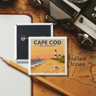 Vintage Cape Cod Massachusetts 15 Cm Square Badge