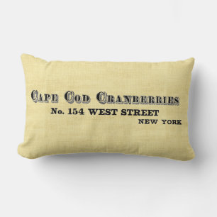 Vintage Cape Code Cranberries Sign Lumbar Cushion