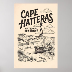 Vintage Cape Hatteras National Seashore Poster